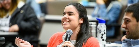 Brittany Vasquez speaking at an EPI event